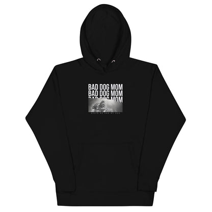 Bad dog mom hoodie for German Shepherd lovers and owners, black color - GSD Colony