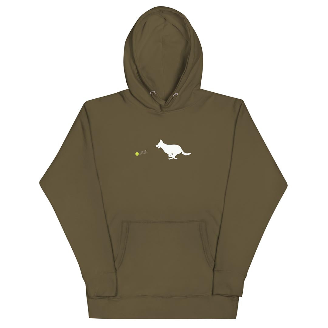 Ball Chaser German Shepherd Lovers Hoodie green color - GSD Colony