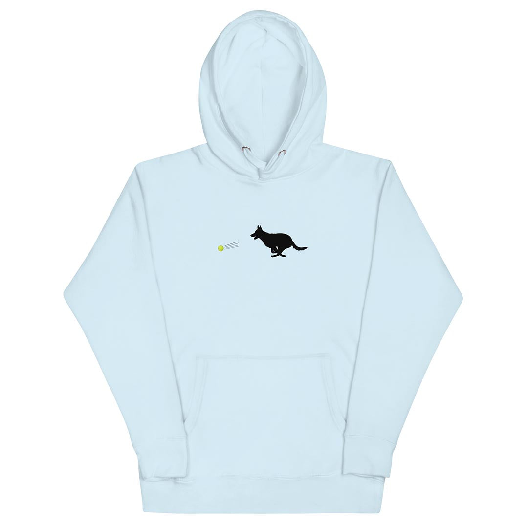Ball Chaser German Shepherd Lovers Hoodie blue color - GSD Colony