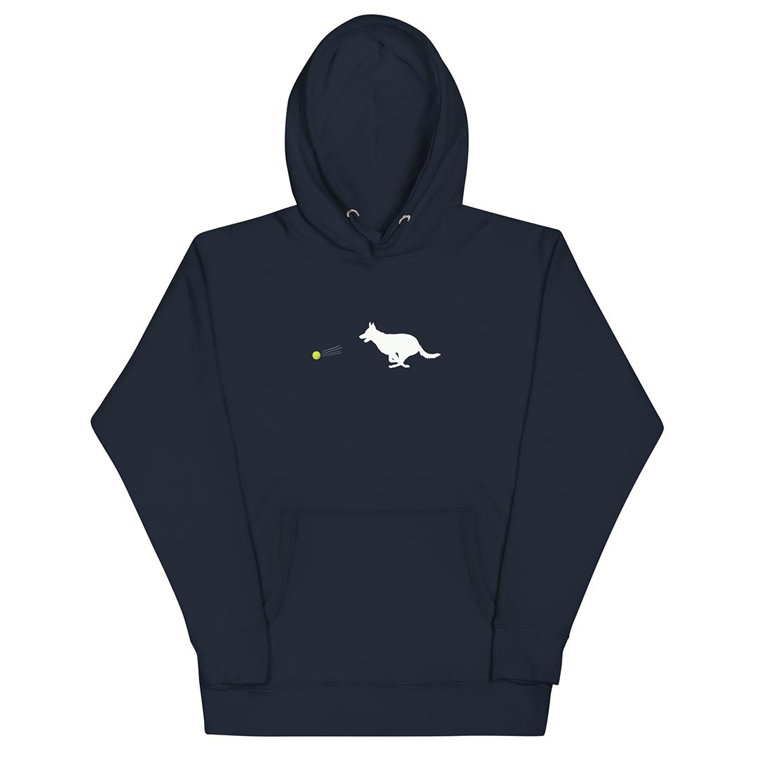 Ball Chaser German Shepherd Lovers Hoodie blue color - GSD Colony