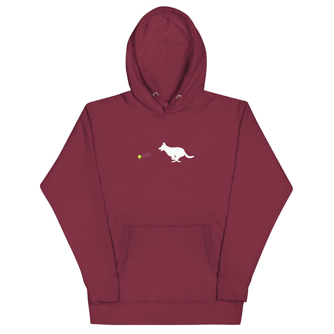 Ball Chaser German Shepherd Lovers Hoodie red color - GSD Colony
