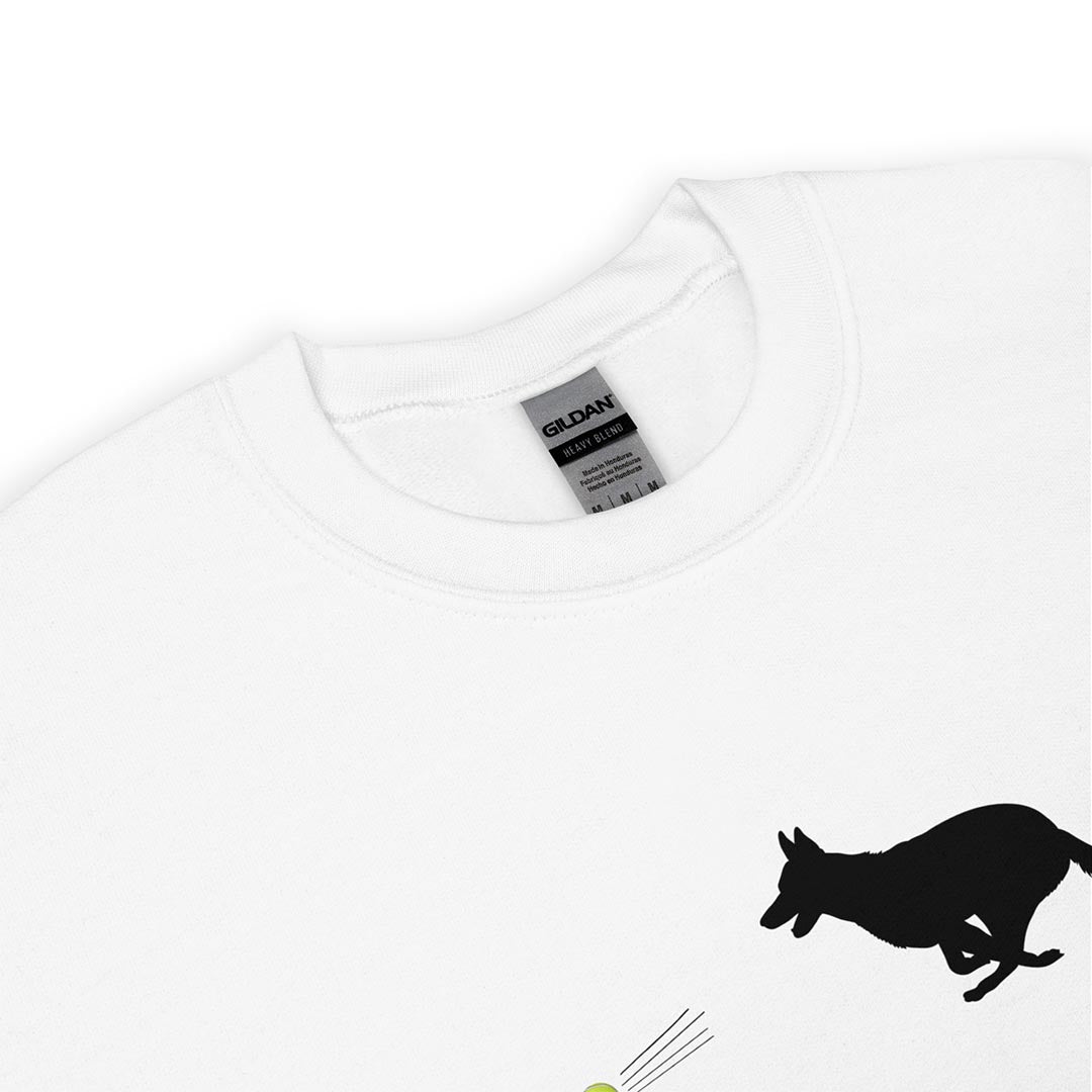 Ball chaser German Shepherd lovers sweatshirt white color - GSD Colony