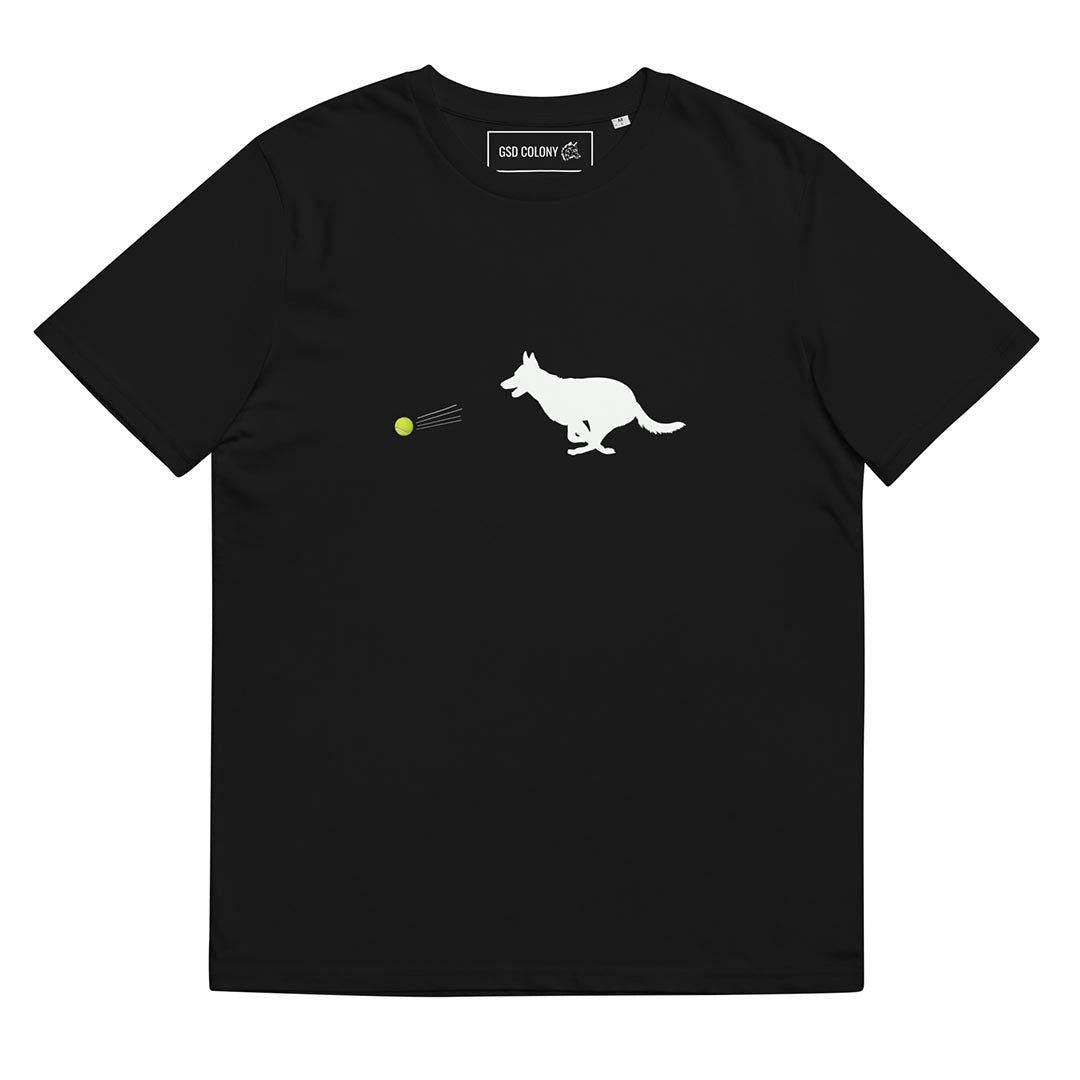Ball chaser German Shepherd lovers T-Shirt black color - GSD Colony