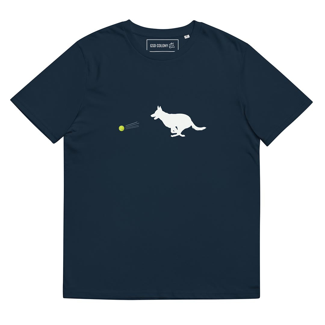 Ball chaser German Shepherd lovers T-Shirt navy blue color - GSD Colony