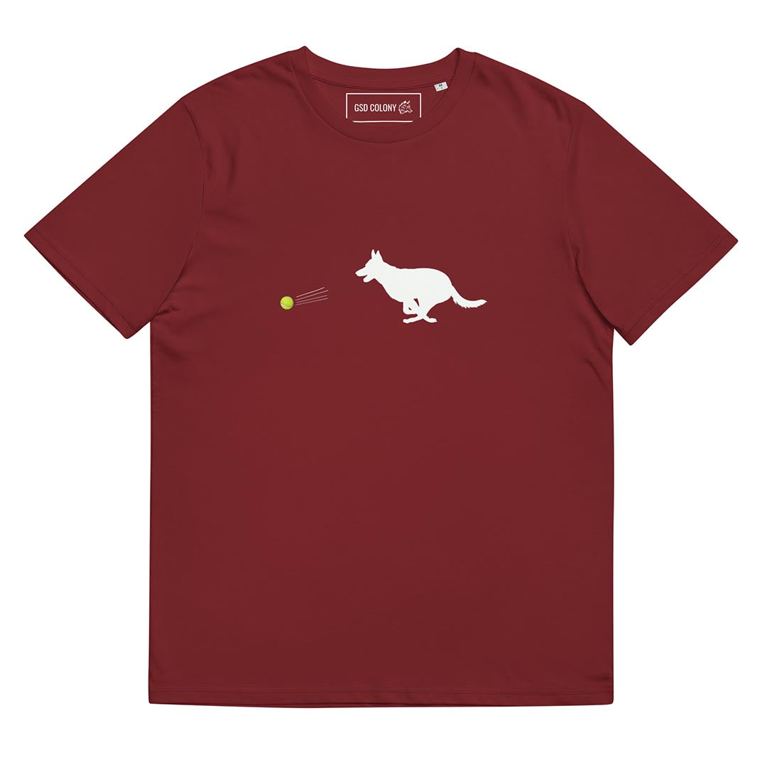 Ball chaser German Shepherd lovers T-Shirt red color - GSD Colony