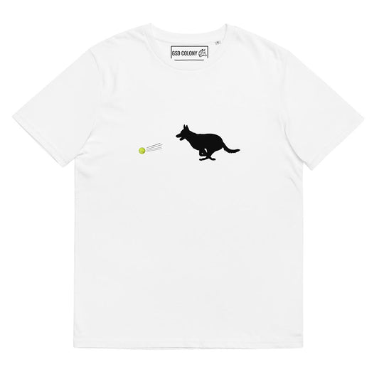 Ball chaser German Shepherd lovers T-Shirt white color - GSD Colony