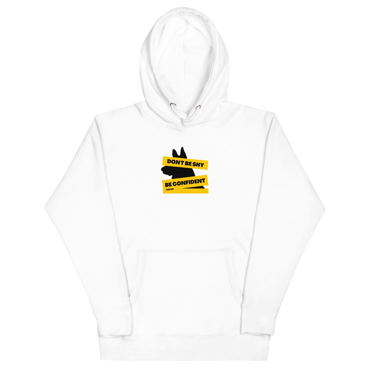 Be confident like me German Shepherd Hoodie, White Color - GSD Colony