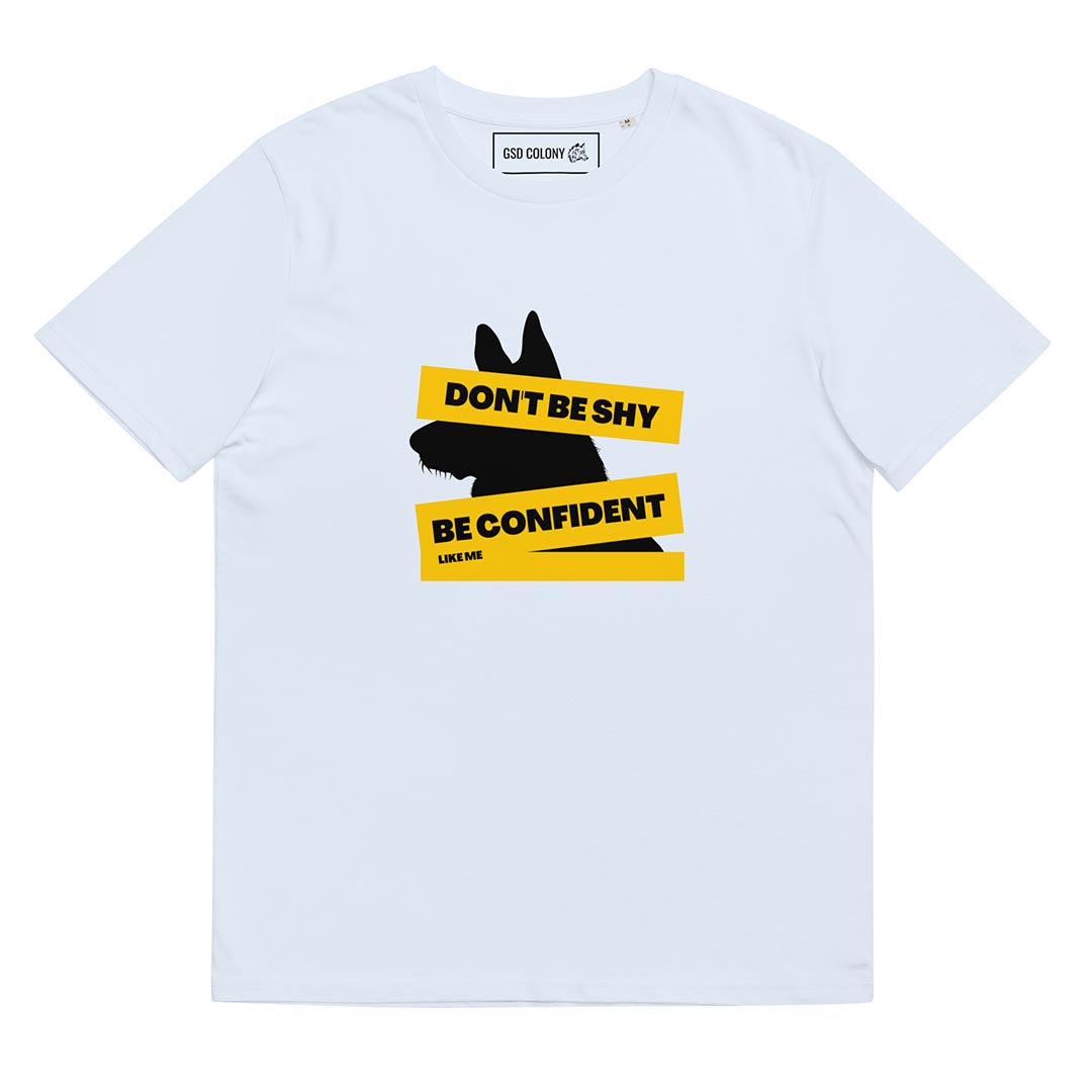 Be confident like me German Shepherd Tshirt light blue color - GSD Colony
