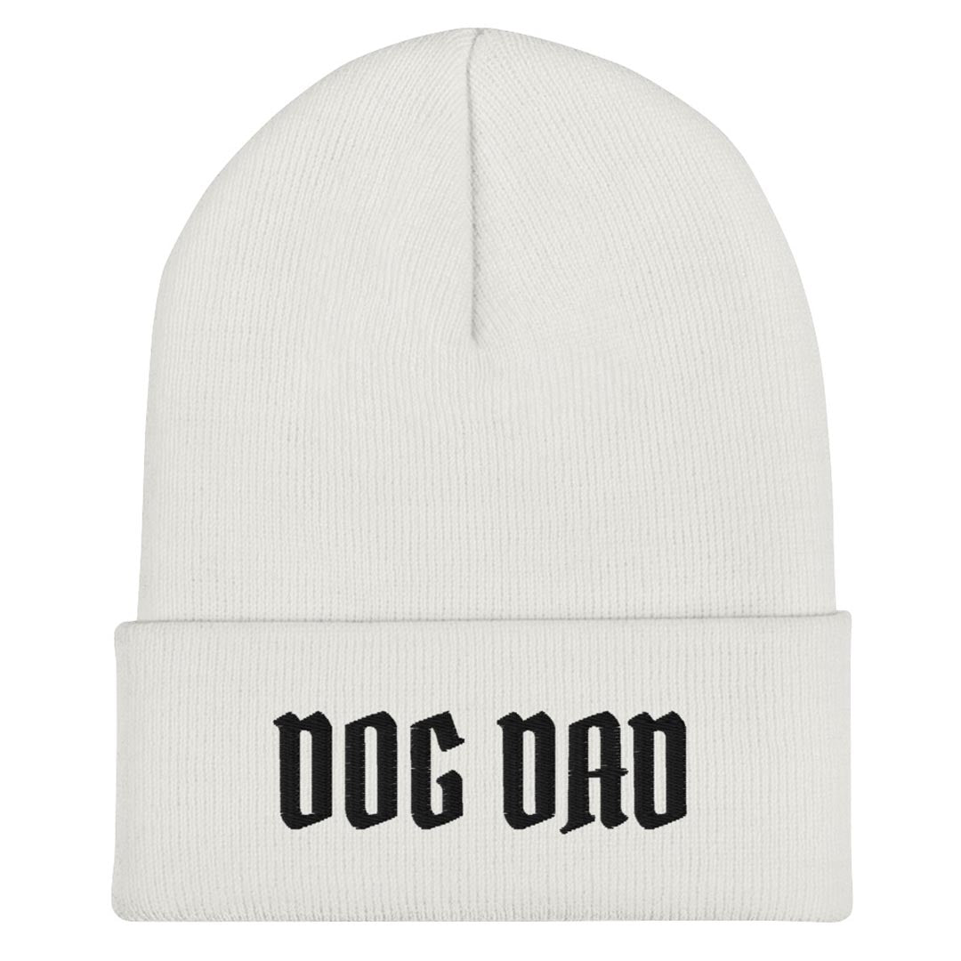 Beanie dog dad hat made for German Shepherd lovers and owners, white colors - GSD Colony