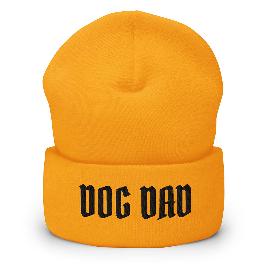 Beanie dog dad hat made for German Shepherd lovers and owners, yellow colors - GSD Colony