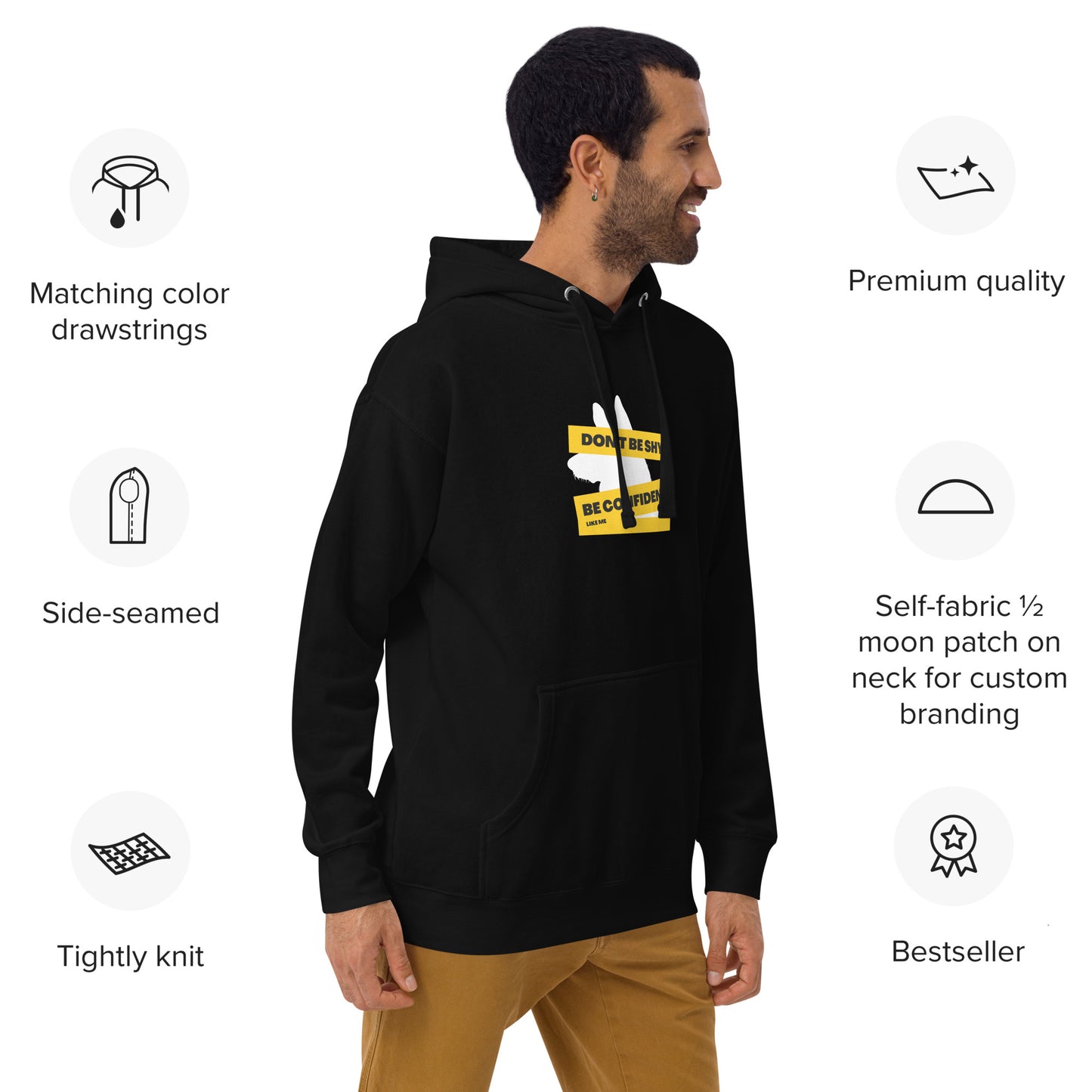 Benefits of Be confident like me German Shepherd Hoodie, Black Color - GSD Colony