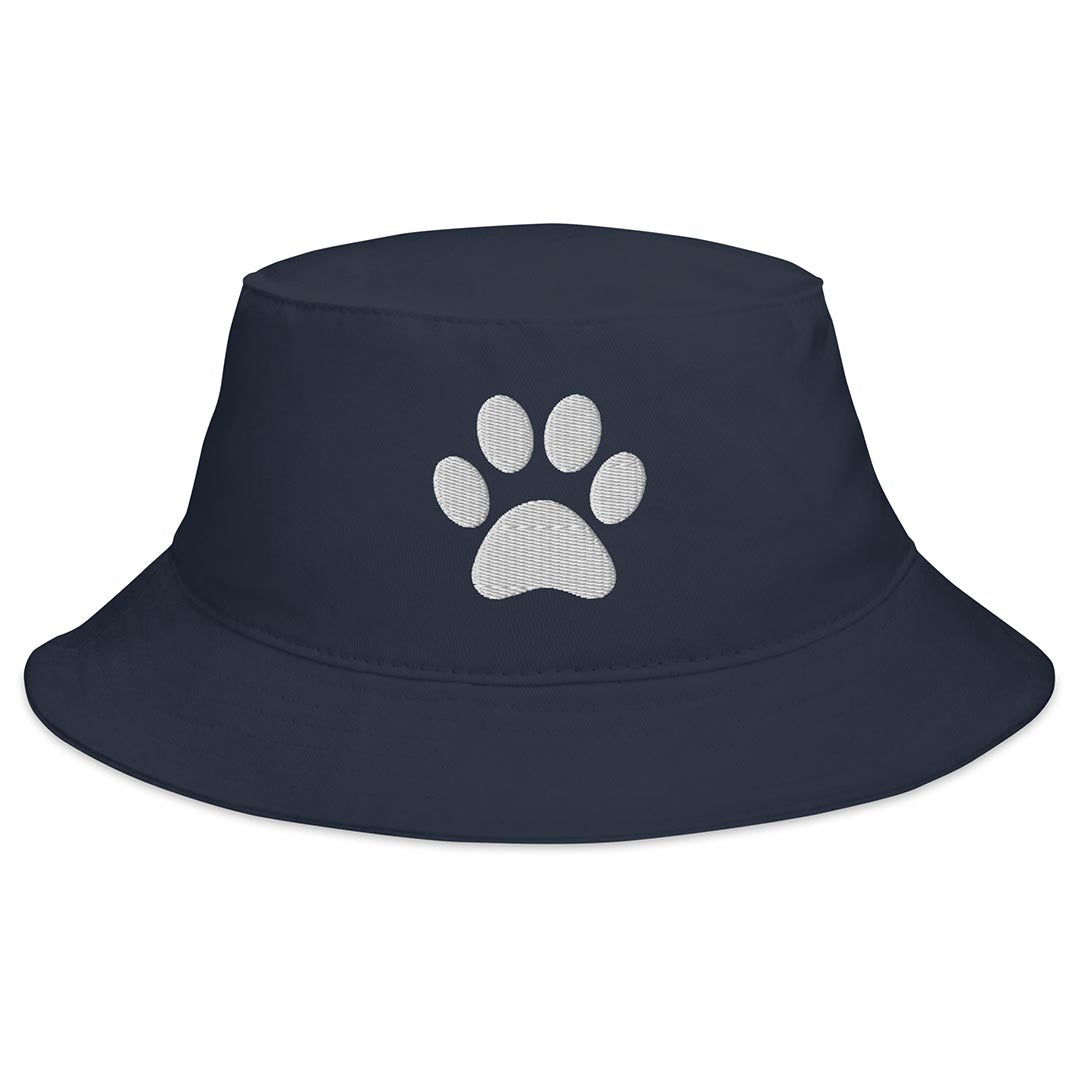 Bucket paw hat made for German Shepherd lovers and owners, navy blue color - GSD Colony