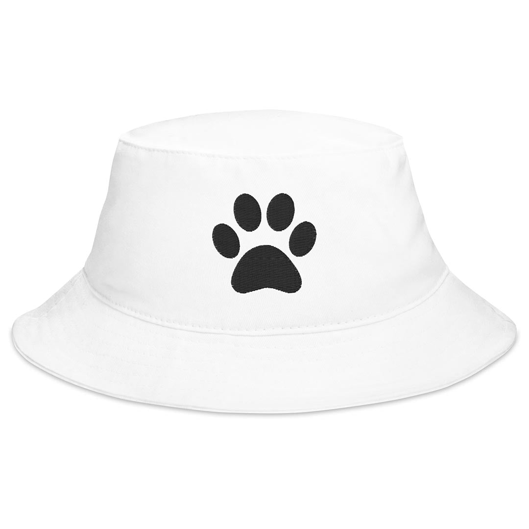 Bucket paw hat made for German Shepherd lovers and owners, white color - GSD Colony