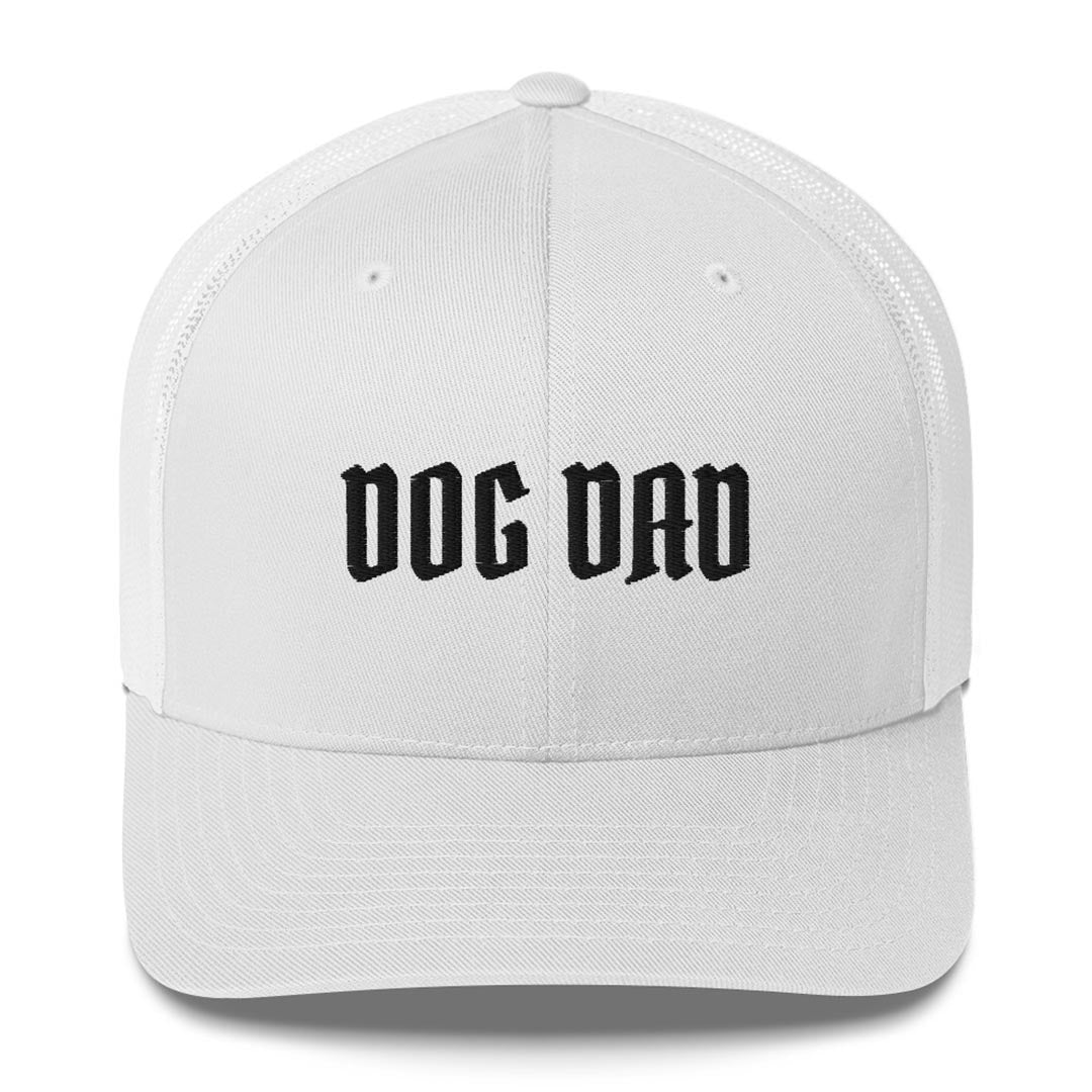 Dog dad trucker hat mode for German shepherd lovers and owners, white color - GSD Colony