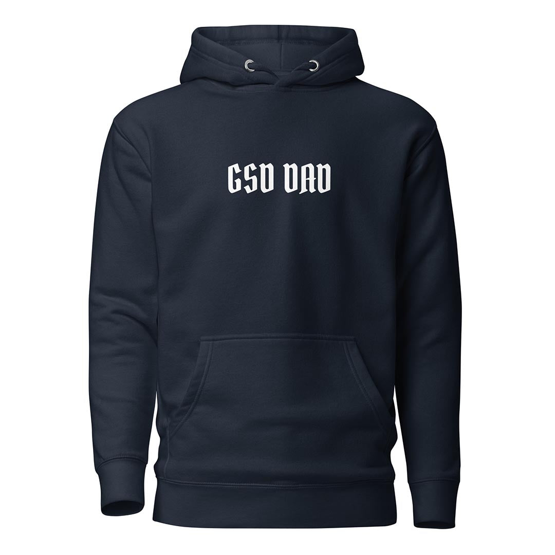 GSD Dad hoodie for German Shepherd owners and lovers, navy blue color - GSD Colony