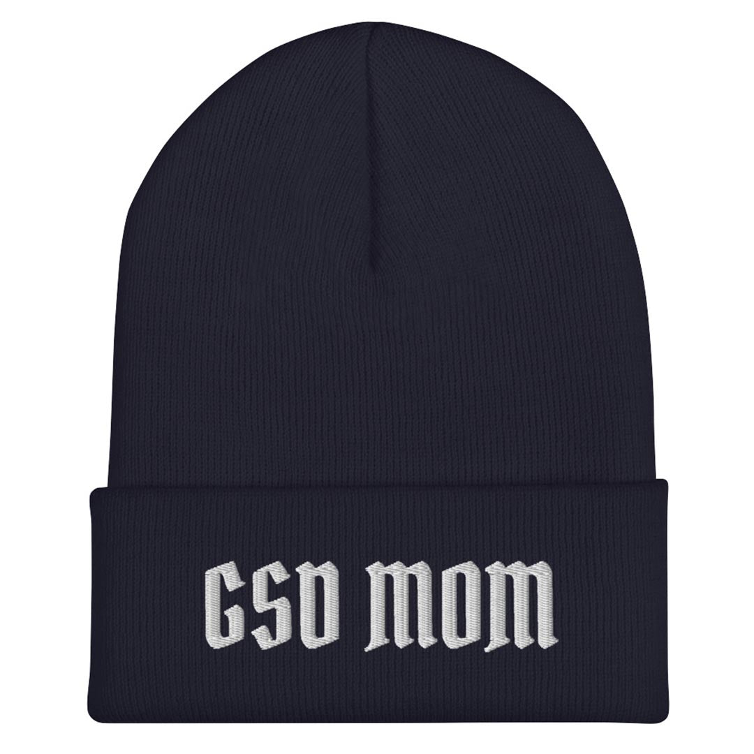 GSD Mom Beanie hat made for German Shepherd lovers and owners, navy blue color - GSD Colony
