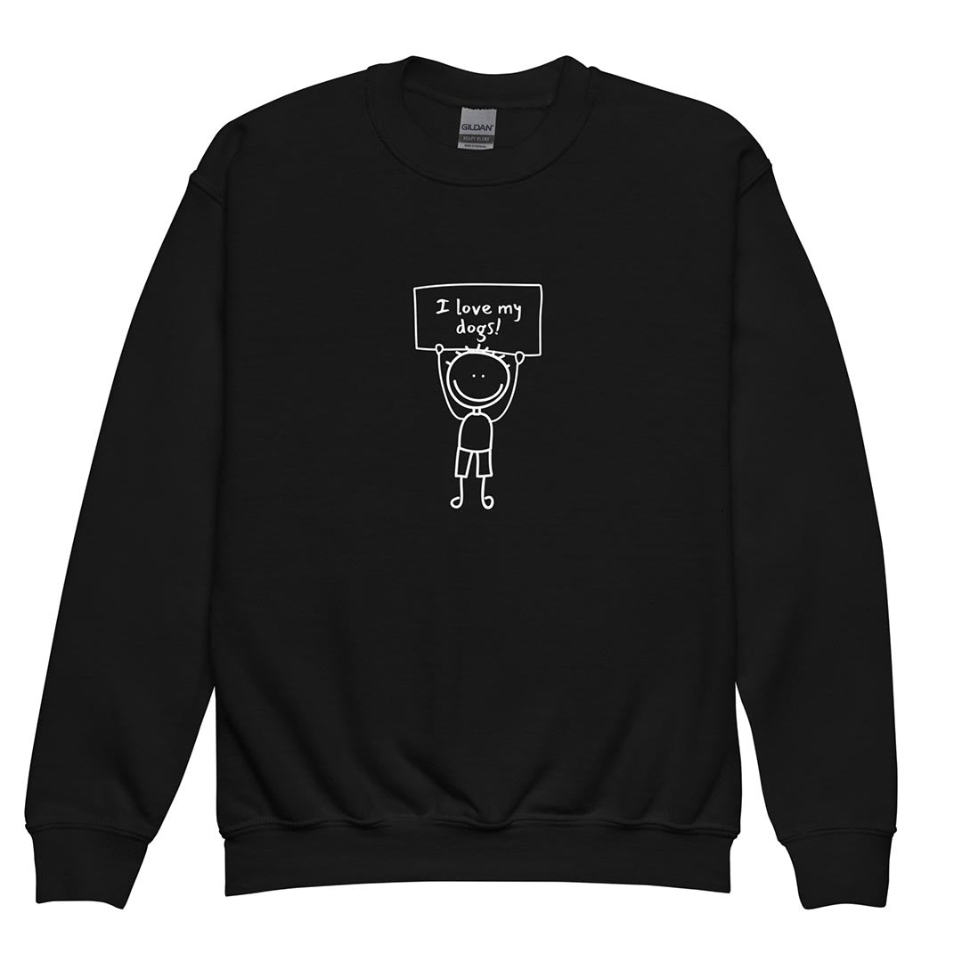 I love my dogs kid sweatshirt for German Shepherd lovers, black color - GSD Colony