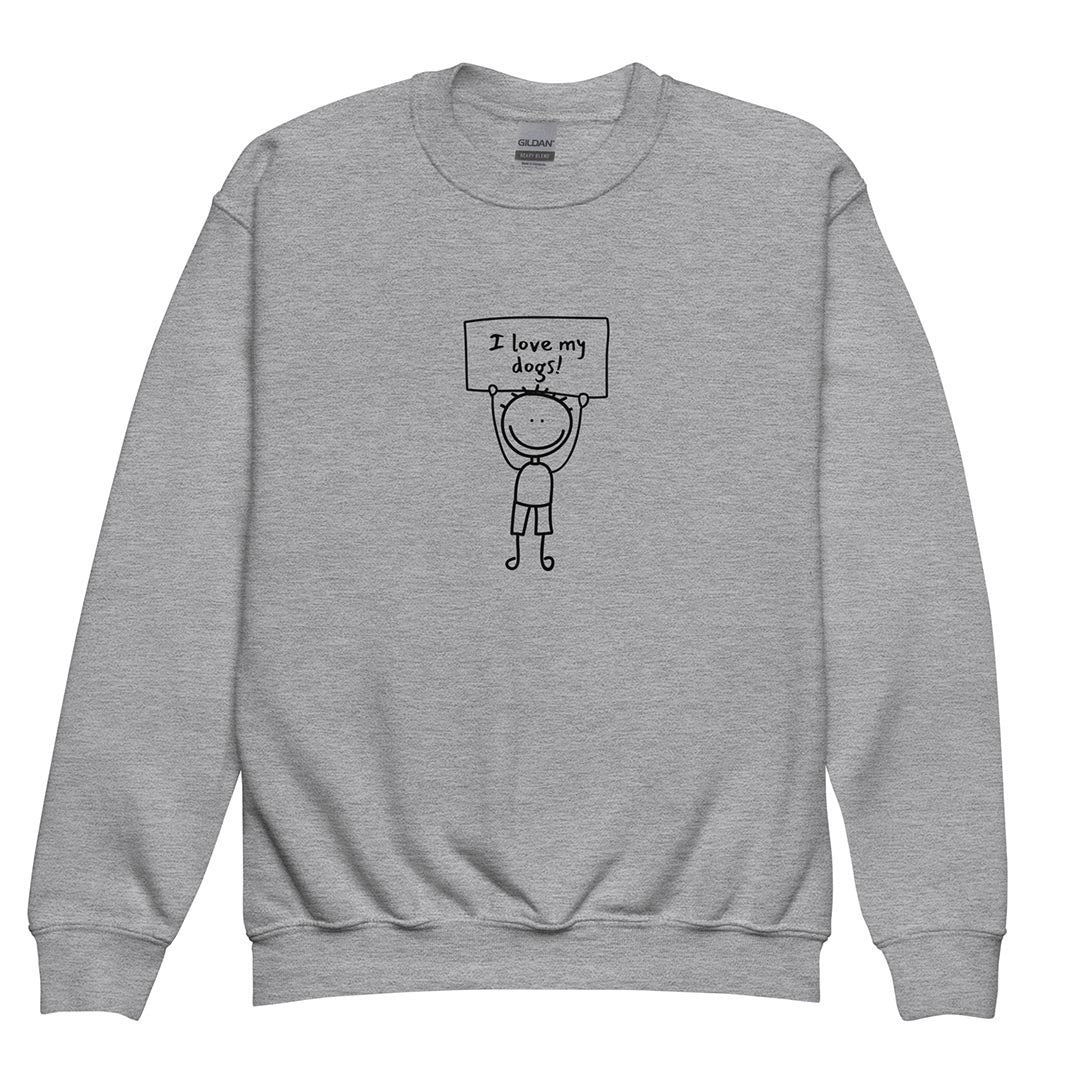 I love my dogs kid sweatshirt for German Shepherd lovers, grey color - GSD Colony