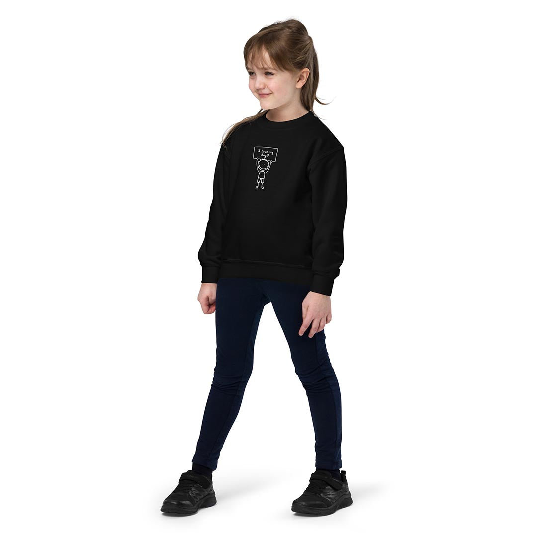 I love my dogs kid sweatshirt for German Shepherd lovers, black color - GSD Colony
