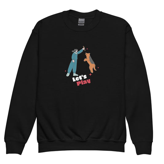 Let's play kid sweatshirt made for German Shepherd lovers, black color - GSD Colony