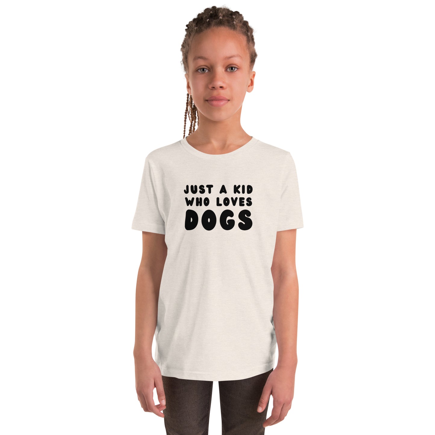 Just a kid who loves dogs kid tshirt for German Shepherd lovers, beige color - GSD Colony