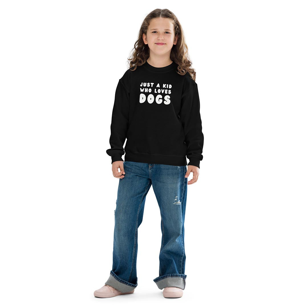 Just a kid who loves dogs sweatshirt for German Shepherd lovers, black color - GSD Colony