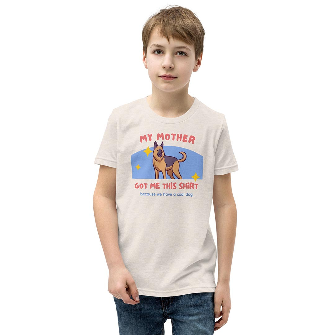 My mother got me this tshirt kid shirt for German Shepherd lovers, beige color - GSD Colony
