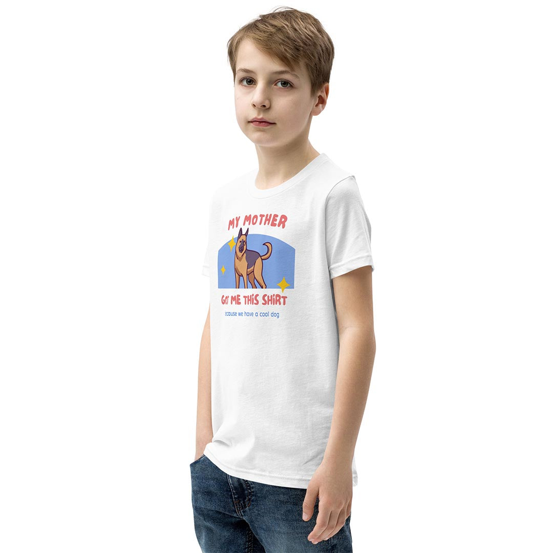 My mother got me this tshirt kid shirt for German Shepherd lovers, white color - GSD Colony