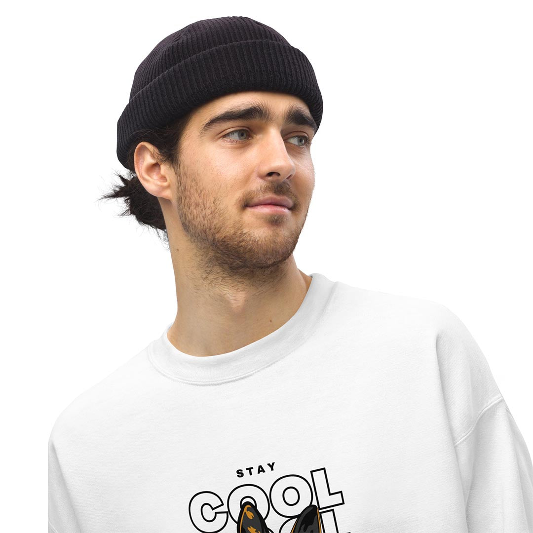 Model in Stay cool German Shepherd sweatshirt, white color - GSD Colony