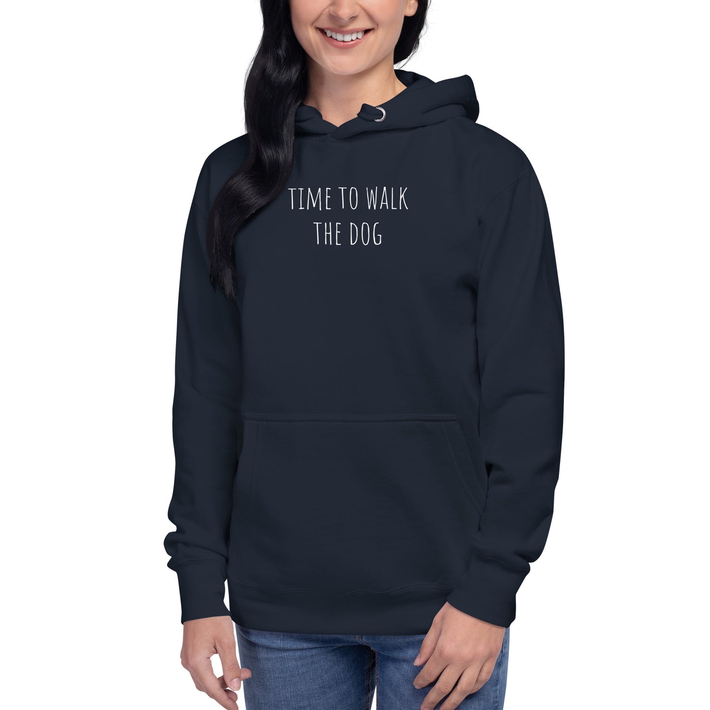 Time to walk the dog German Shepherd lover hoodie navy blue color - GSD Colony