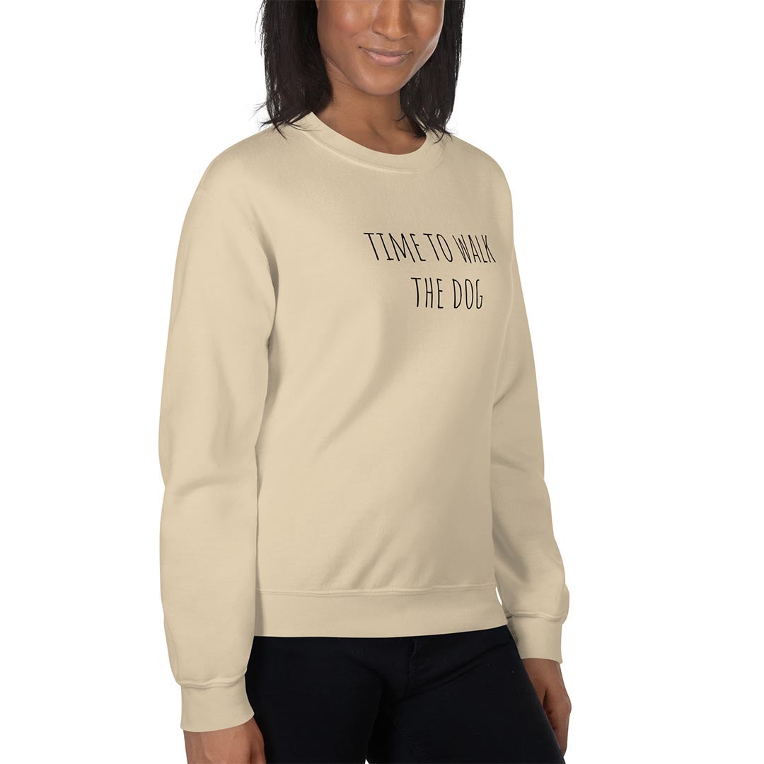 Model in Time to walk the dog German Shepherd lovers Sweatshirt beige color - GSD Colony