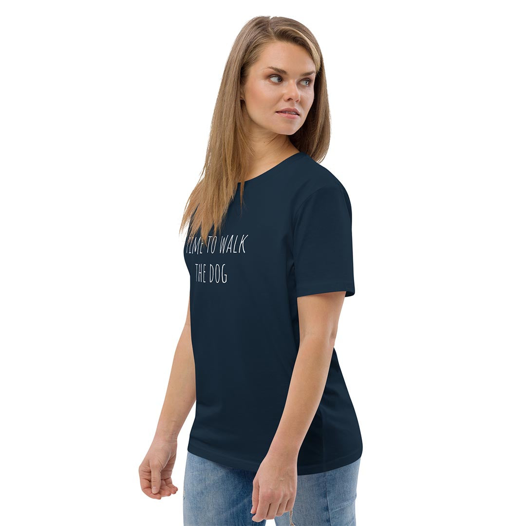 Model in Time to walk the dog German Shepherd lovers T-Shirt navy blue color - GSD Colony