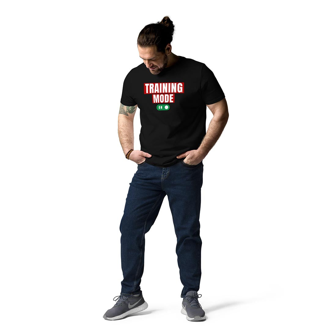 Model in Training mode on German Shepherd lovers and owners t-shirt, black color - GSD Colony