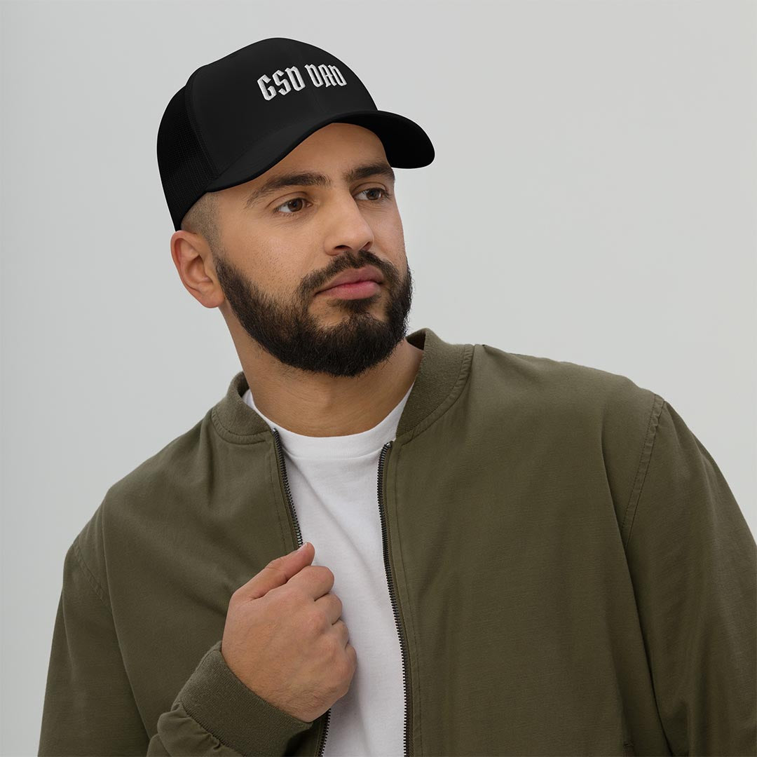 GSD Dad trucker cap made for German Shepherd lovers and owners, black color - GSD Colony