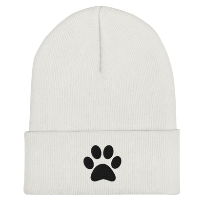 Paw Beanie hat for German Shepherd lovers and owners, white color - GSD Colony