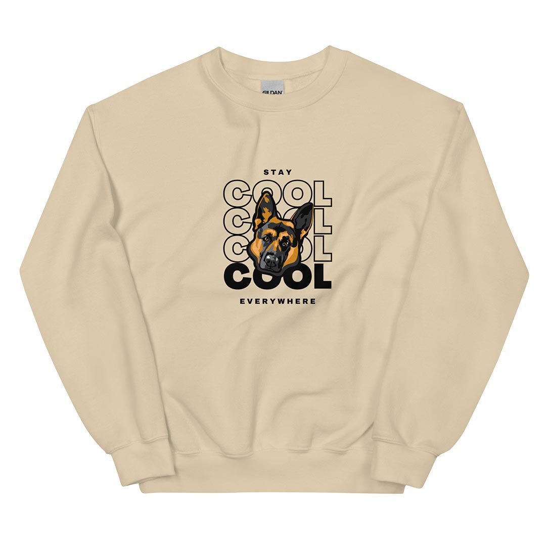 Stay cool German Shepherd sweatshirt, beige color - GSD Colony