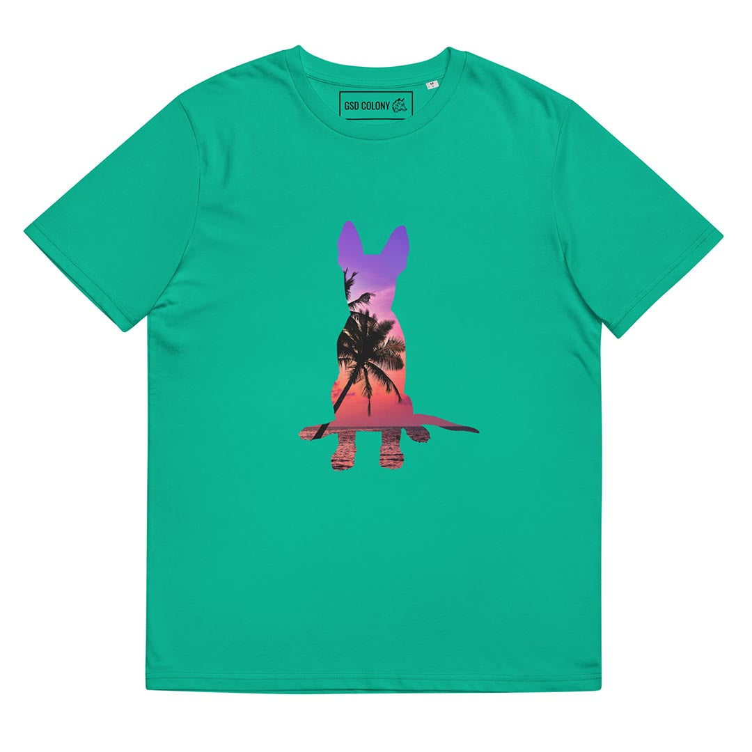 Summer GSD T-Shirt made for German Shepherd lovers and owners, green color - GSD Colony