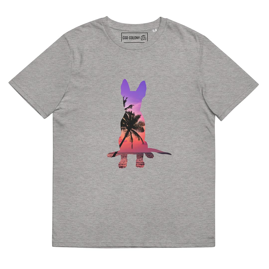 Summer GSD T-Shirt made for German Shepherd lovers and owners, grey color - GSD Colony