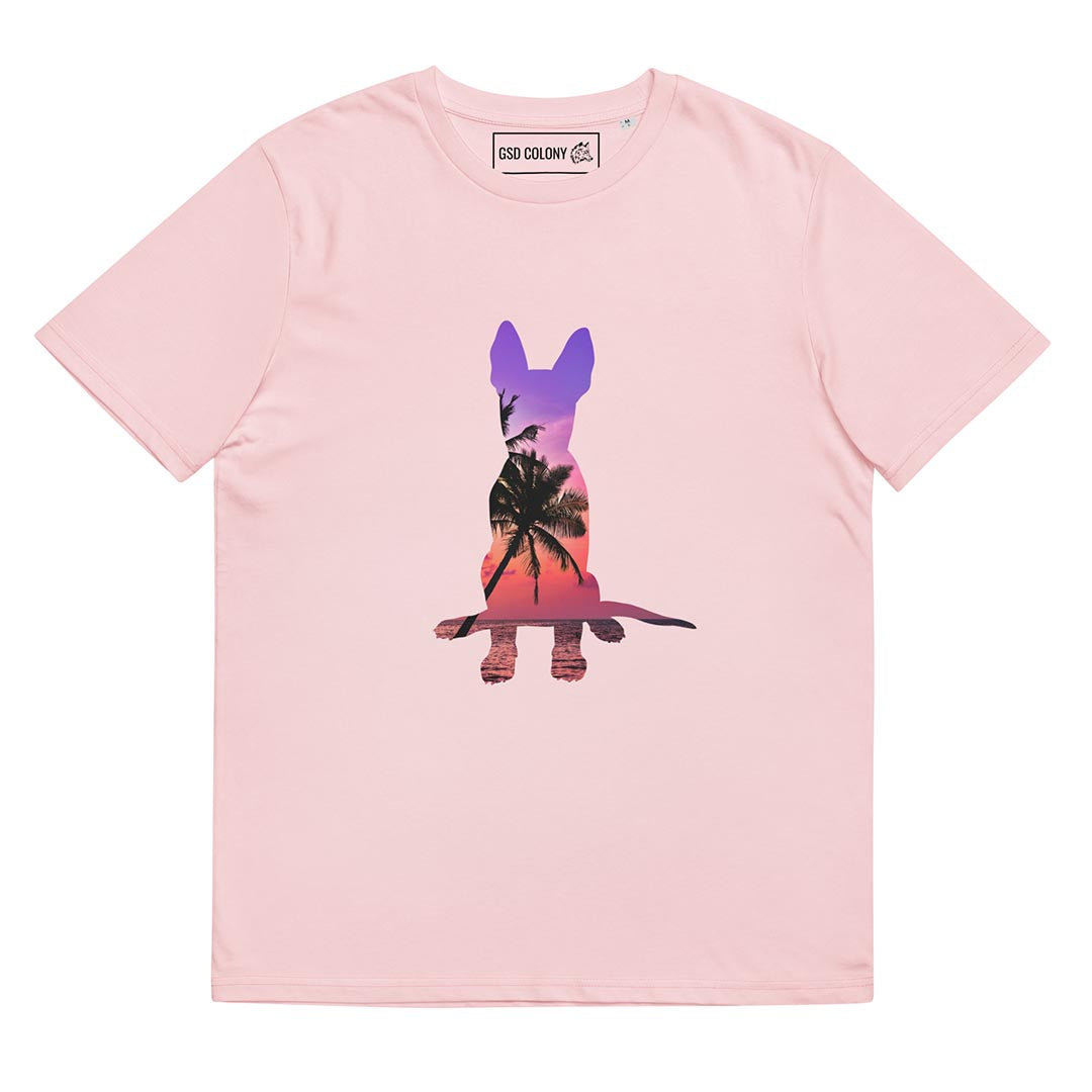 Summer GSD T-Shirt made for German Shepherd lovers and owners, pink color - GSD Colony