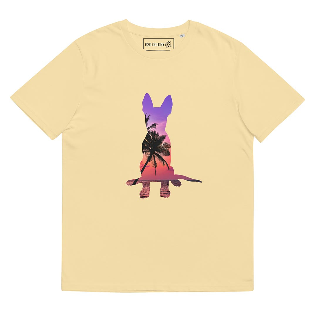 Summer GSD T-Shirt made for German Shepherd lovers and owners, yellow color - GSD Colony