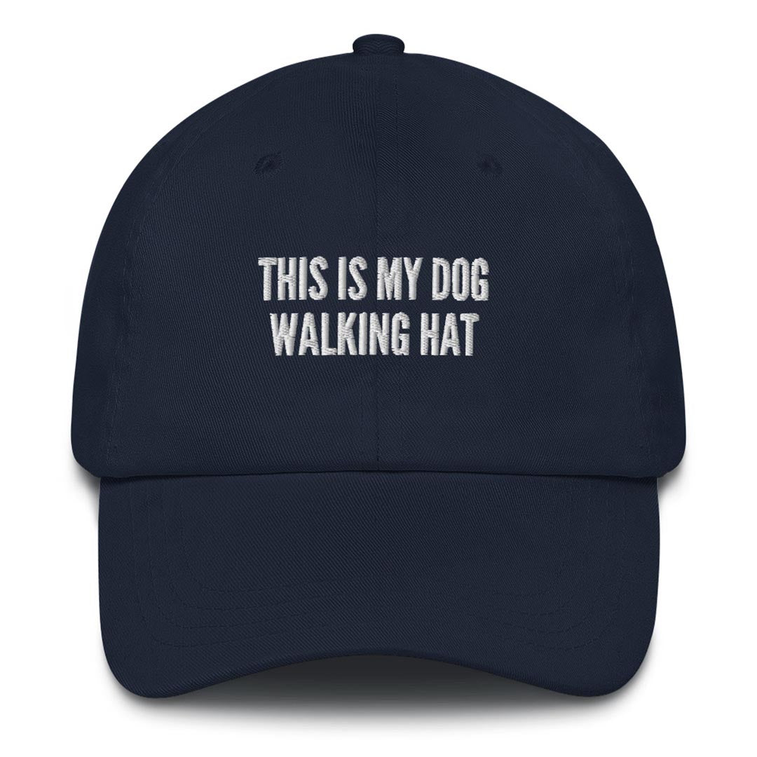 This is my dog walking hat made for German Shepherd lovers and owners, navy blue color - GSD Colony