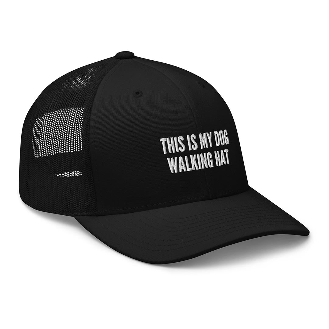 This is my dog walking hat trucker cap made for German Shepherd lovers and owners, black color - GSD Colony