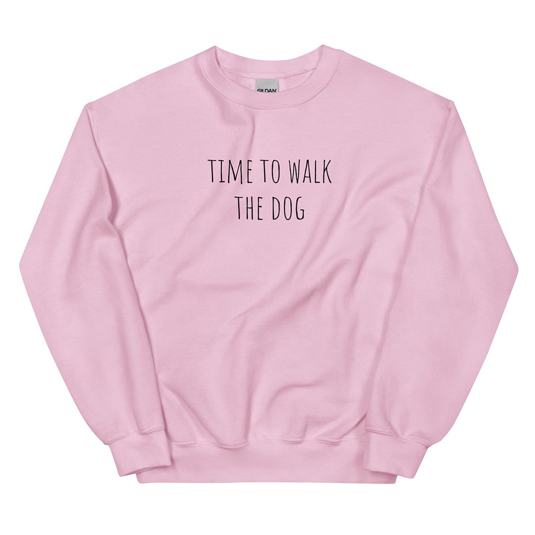 Time to walk the dog German Shepherd lovers Sweatshirt pink color - GSD Colony
