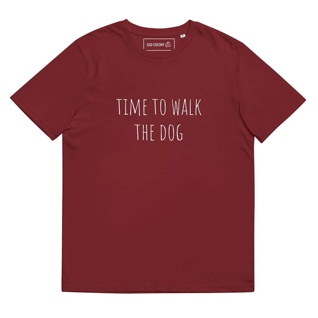 Time to walk the dog German Shepherd lovers T-Shirt red color - GSD Colony