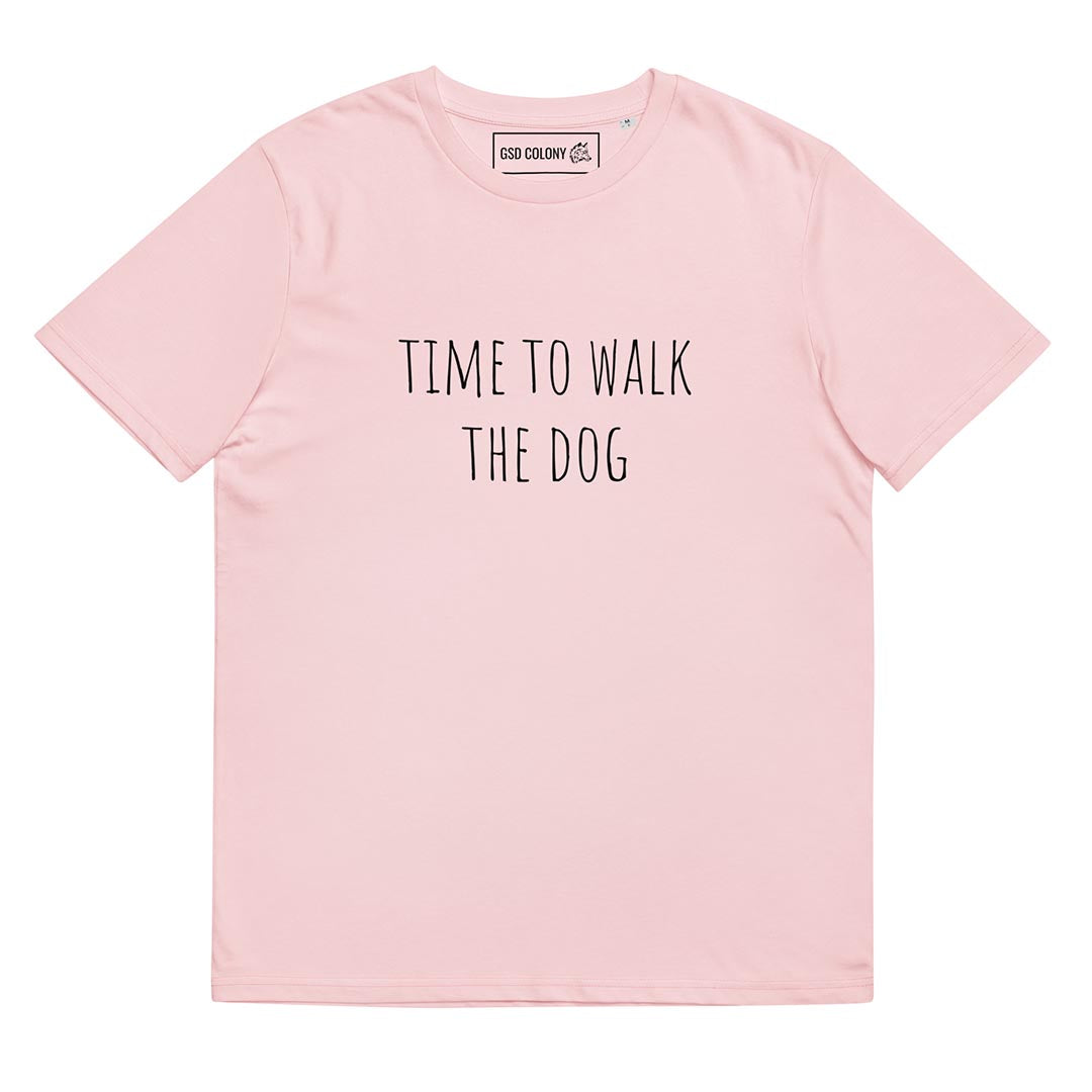 Time to walk the dog German Shepherd lovers T-Shirt rose color - GSD Colony