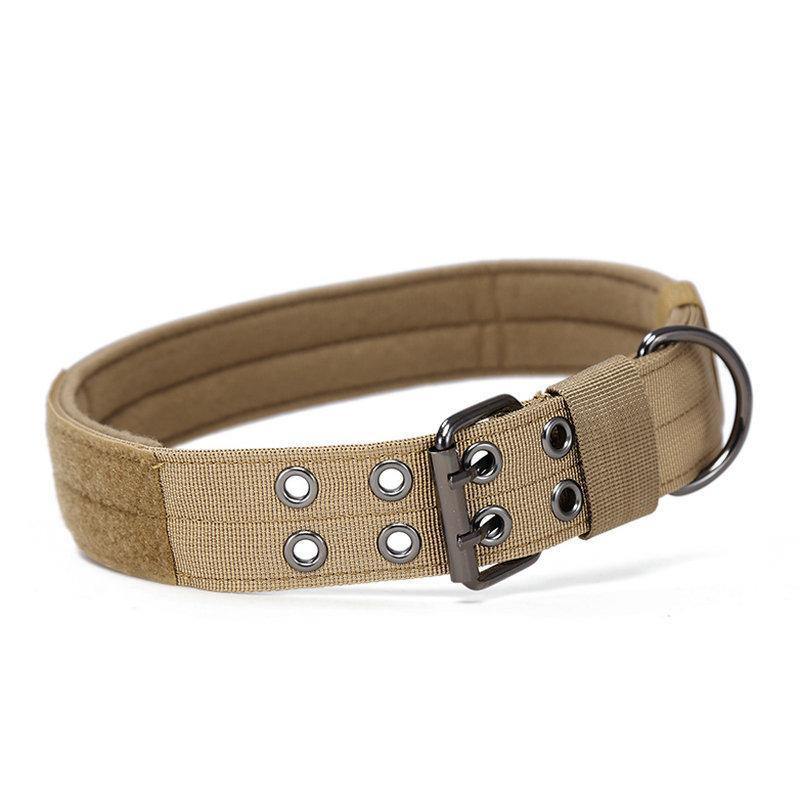 German Shepherd Military K9 Dog Khaki Collar with Handle, GSD Colony Tactical Collar