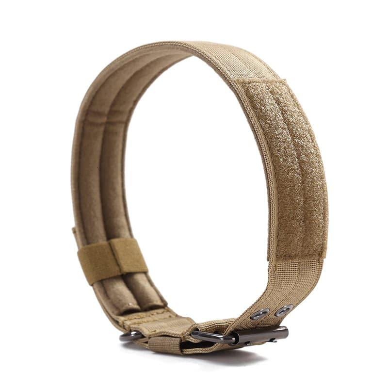 German Shepherd Dog Military K9 Khaki Collar with Handle