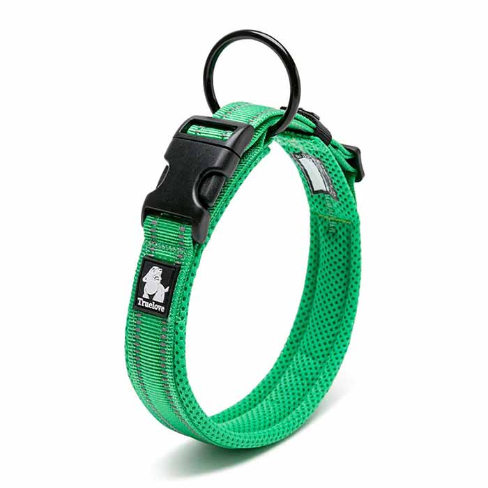 German Shepherd Dog Reflective and Soft Green Collar - GSD Colony Shop