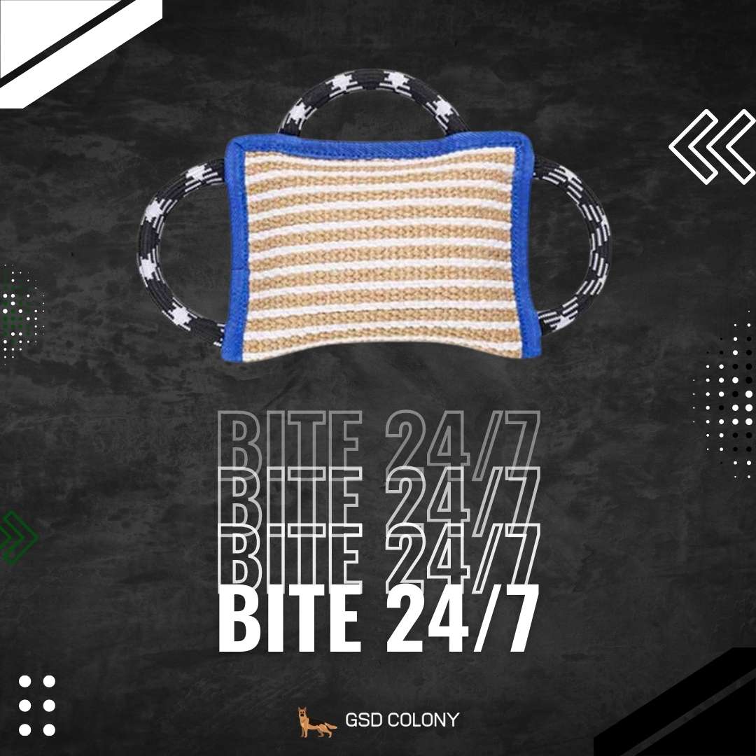 GSD Colony jute bite pillow with three handle