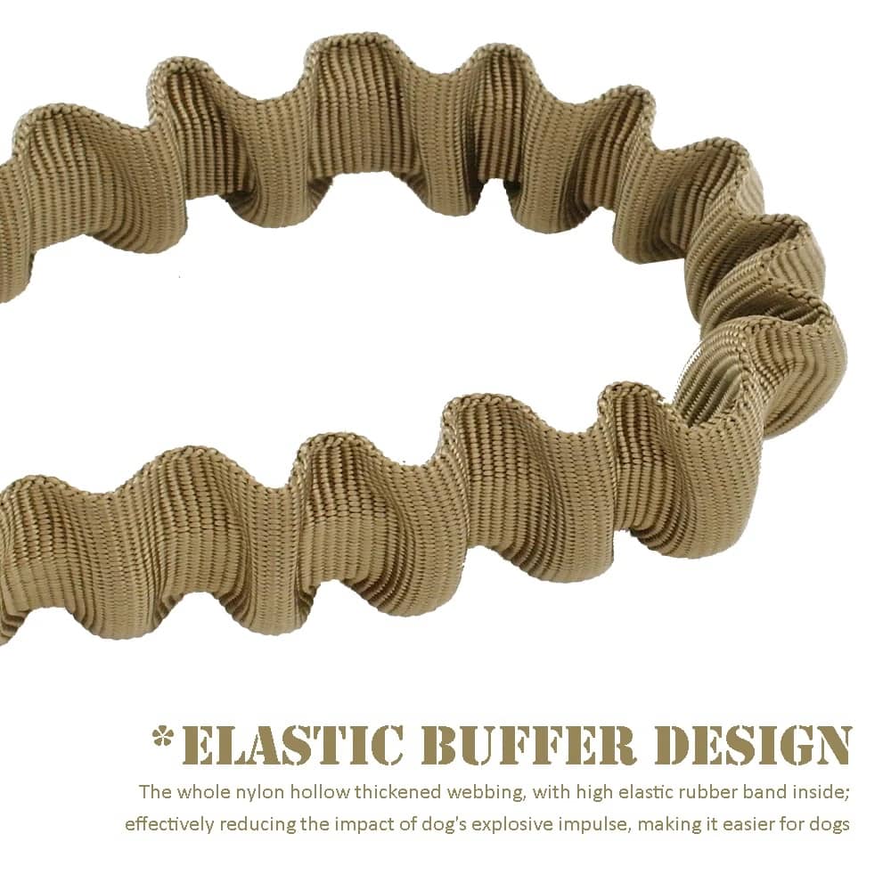 Elastic Buffer design of Military German Shepherd Dog  Brown Leash